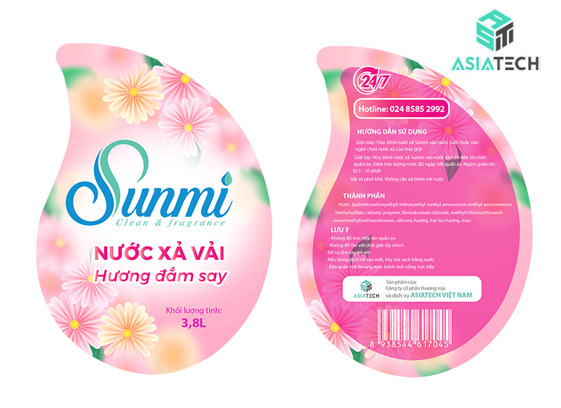 Nước Xả Vải Sunmi Hương Đắm Say 3,8 lit - Asiatech