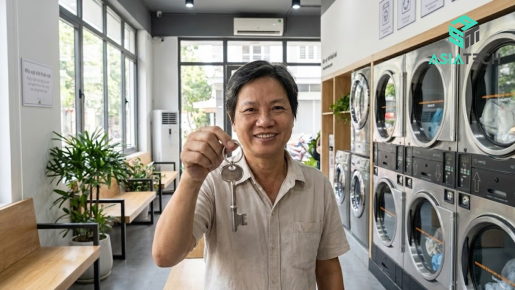 thiết kế không gian tiệm giặt là